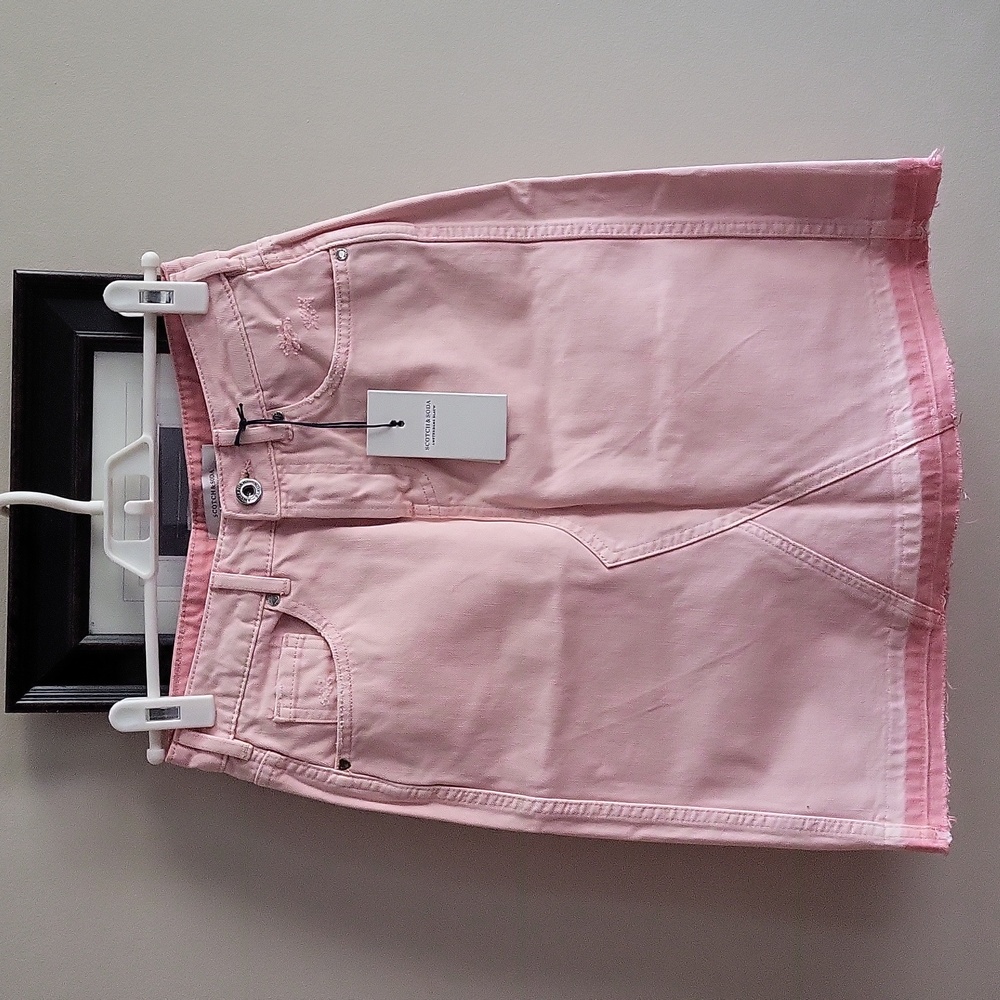 Scotch & Soda Pink Denim Mini Skirt